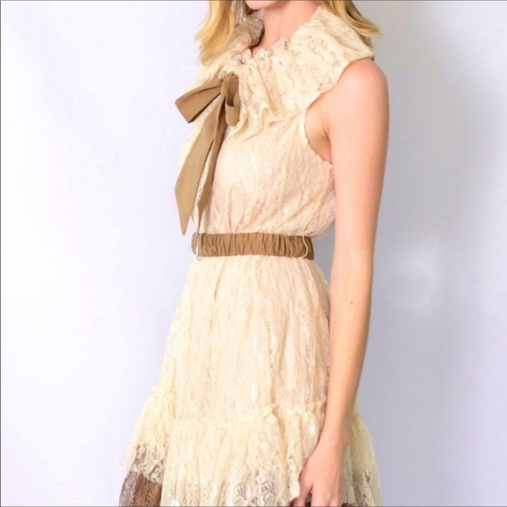Ryu Lace beige and brown dress